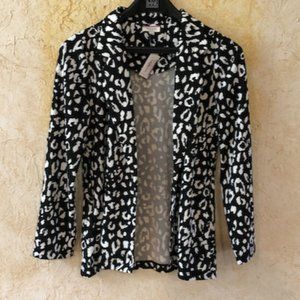 Black and White Leopard Print Blazer